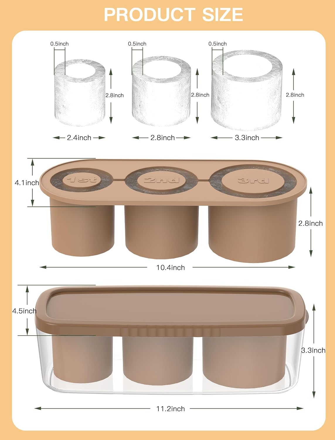 Treamy™ Cylinder Ice Molds for Stanley Cups