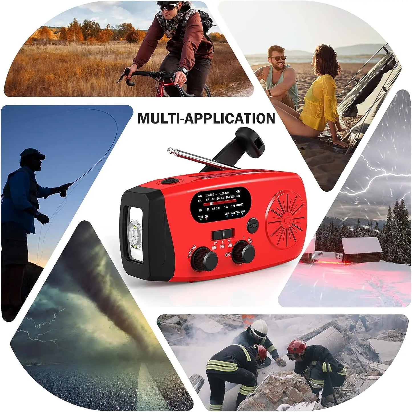 Treamy™ Solar Hand Crank Camping Light with Radio