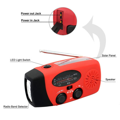 Treamy™ Solar Hand Crank Camping Light with Radio