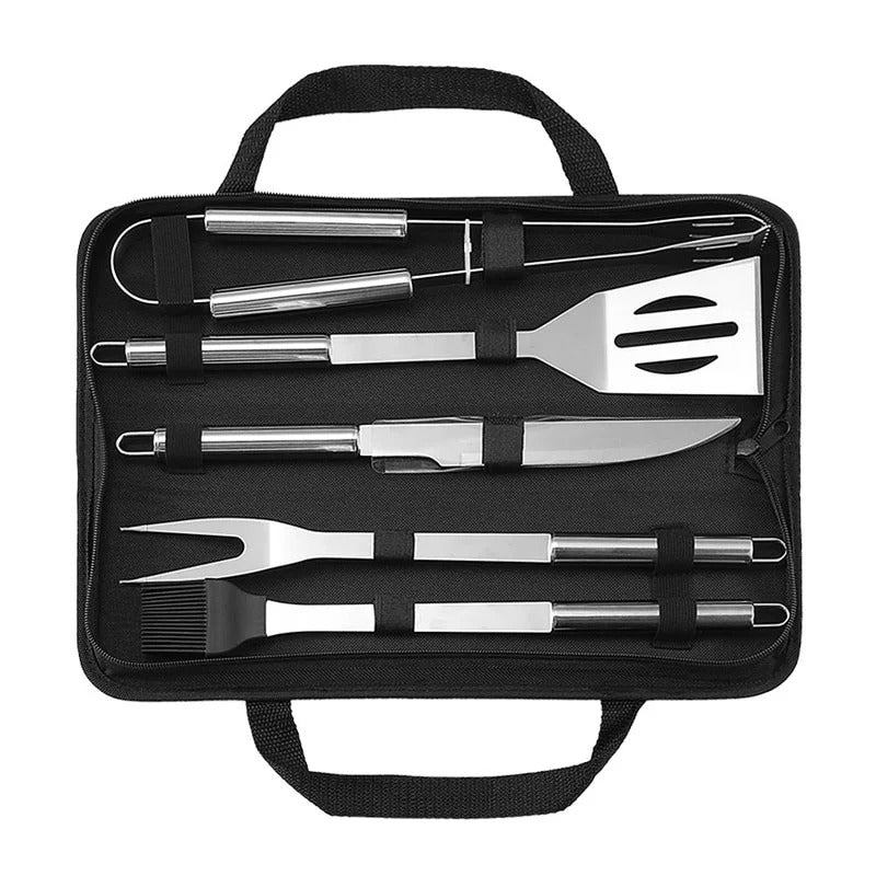 Treamy™ Stainless Steel BBQ Grill Tool Set with Bag