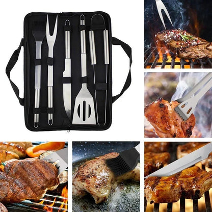 Treamy™ Stainless Steel BBQ Grill Tool Set with Bag