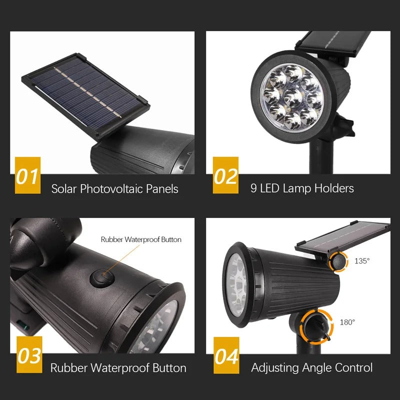 Treamy™ Solar Spotlights: Outdoor Lighting Solution