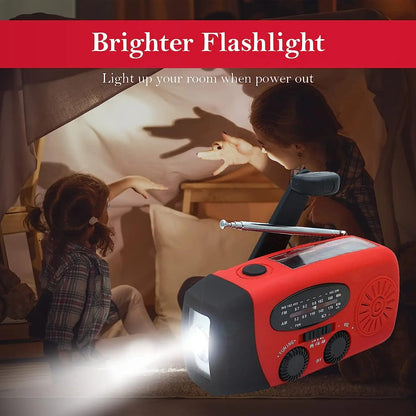 Treamy™ Solar Hand Crank Camping Light with Radio